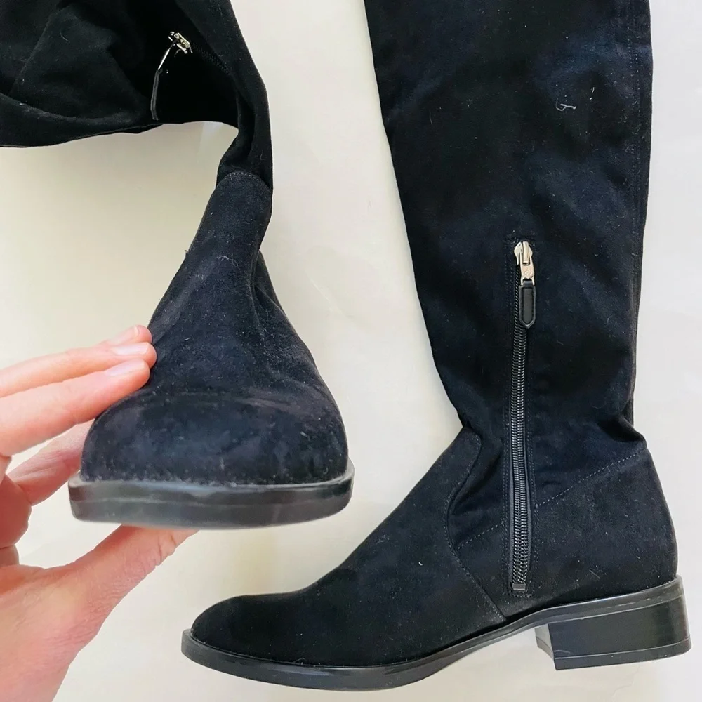 Sam Edelman Paloma Over the Knee High Solid Black Drawstring Boots